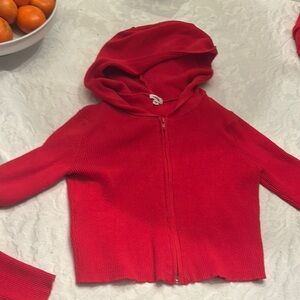 Garage Cropped Red Hoodie